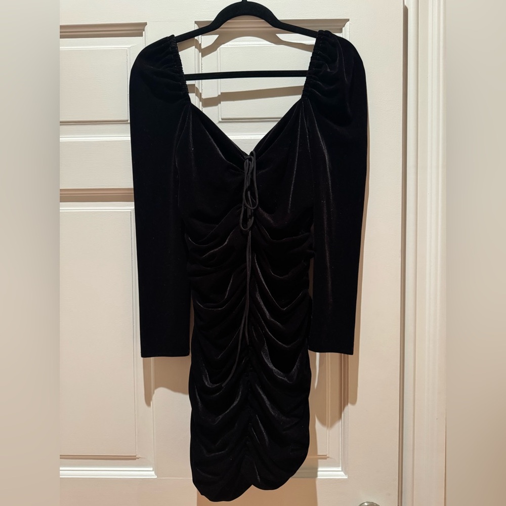 Velvet Lace Up Zara Bodycon Mini Dress